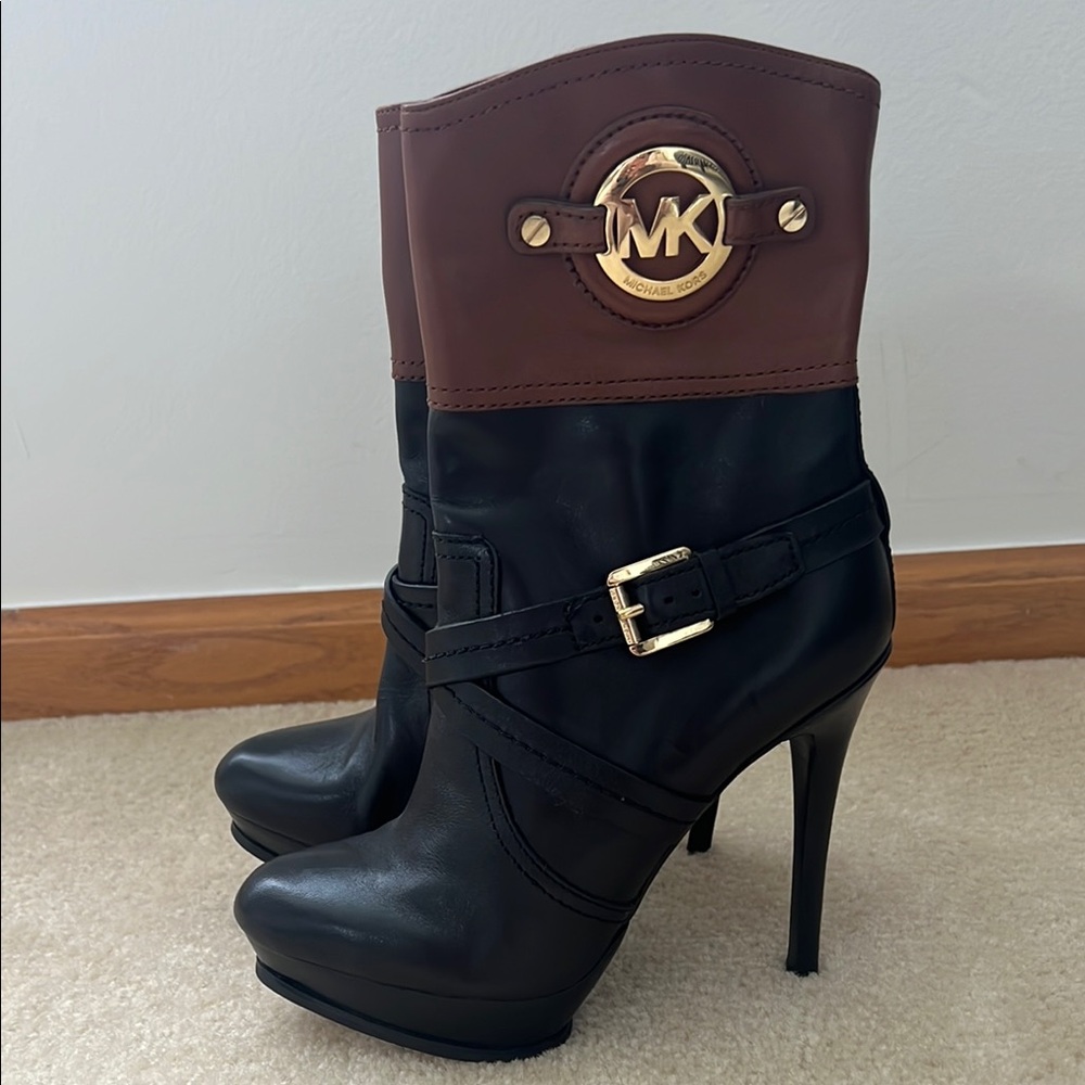 Michael Kors Black and Brown Women's Boots